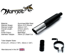 Load image into Gallery viewer, Hornet Exhaust Universal Sports Bomb - Single 3" Slashed Stainless Steel Tailpipe