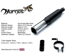 Load image into Gallery viewer, Hornet Exhaust Universal Sports Bomb - Single 3&quot; Round Stainless Steel Tailpipe
