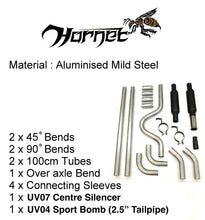 Load image into Gallery viewer, Hornet Universal Sport Bomb Exhaust Kit - 2.25" Bore Tubing -  2.5" Stainless Steel Tailpipe