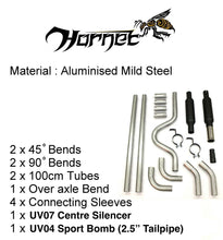 Load image into Gallery viewer, Hornet Universal Sport Bomb Exhaust Kit - 2" Bore Tubing -  2.5" Stainless Steel Tailpipe